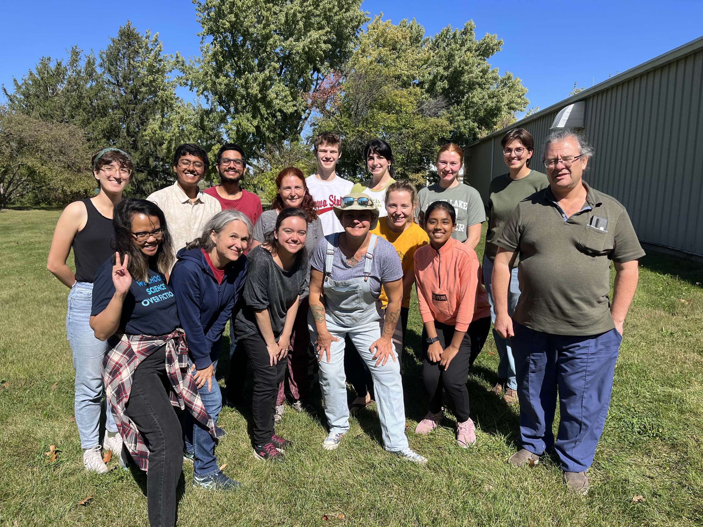 Fifteen club members and advisors for good earth student farm at iowa state university